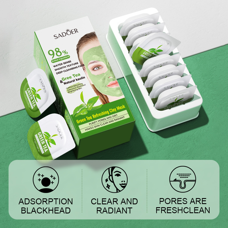 8pcs Green Tea Cleaning Mud Ma - Mud Mask Kaolin recension och pris